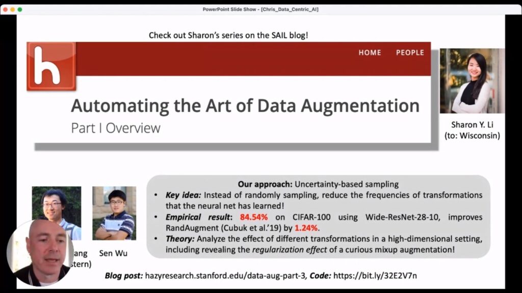 Data-centric AI presentation: automating the art of data augmentation