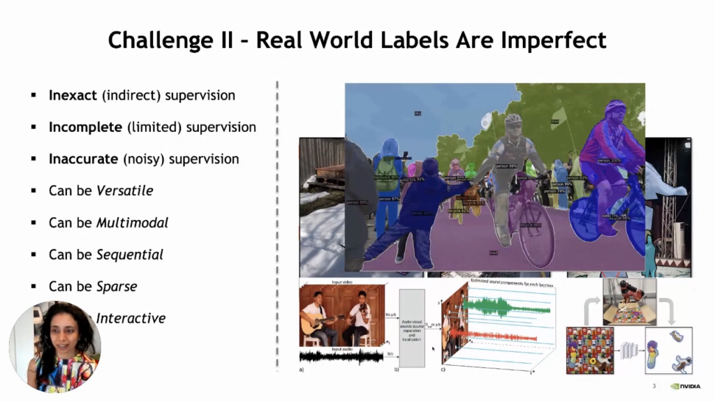 Challenge II, real world labels are imperfect.  Learning ith imperfect labels and visual labels with Anima Anandkumar