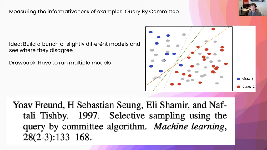 Measuring the informativeness Of examples: Query By Committee
